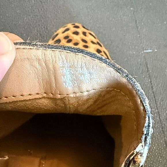 Gianni Bini Cheetah Print Genuine Leather Ankle Booties with zippers size 8.5 - Picture 5 of 11